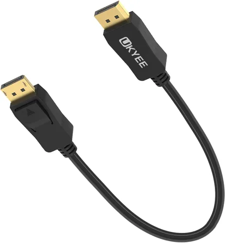 Vista 2 de Cable DisplayPort de 1 pie, paquete de 10 unidades, puerto de pantalla corta (DP) a cable DP de 1 pie [1440P @144 Hz, V1.2 ]