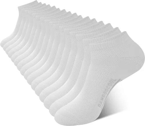 Vista 20 de BAMBOO COOL Calcetines atléticos de tobillo para hombre con acolchado y absorción de humedad, calcetines de malla para correr de corte bajo