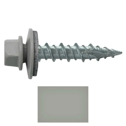 Vista 2 de Tornillos para techos de metal gris ABC 10 x 1 - Cabezal hexagonal - Arandela EPDM - Arandela de arranque automático/roscado - 1 bolsa - 250