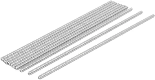 Vista 29 de uxcell M3 x 2.362 in 0.020 in Pitch 304 Varillas totalmente roscadas de acero inoxidable barra 10 piezas