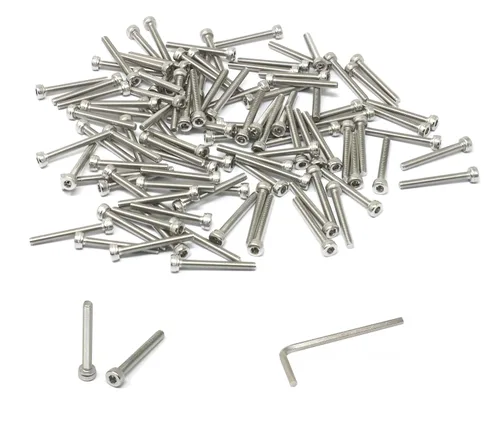 Vista 61 de iexcell Kit de tornillos de cabeza hexagonal de acero inoxidable 304, 100 unidades M2 x 0.157 in, paso de rosca de 0.016 in