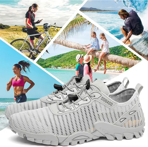 Vista 7 de SOBASO Zapatos de agua para mujeres y hombres, secado rápido, para natación, playa, zapatos acuáticos para deportes acuáticos, buceo, senderismo