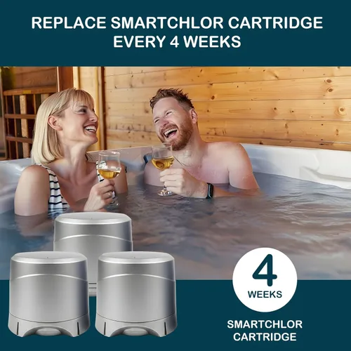 Vista 3 de Cartuchos SmartChlor de repuesto para bañeras de hidromasaje, compatibles con Jacuzzi® y Sundance® Frog @Ease Sistema de bañera de hidromasaje