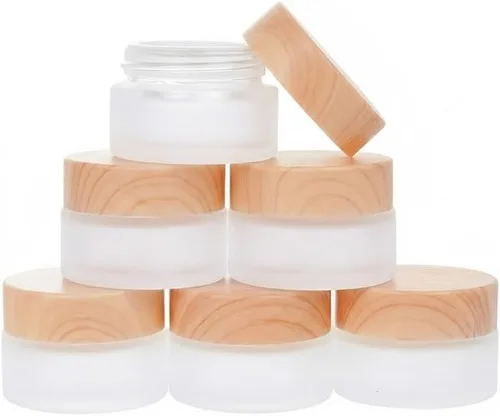 Vista 8 de 6Pcs Glass Lotion Cream Container with Lid for Travel Black 15ml 30ml 50ml Negro