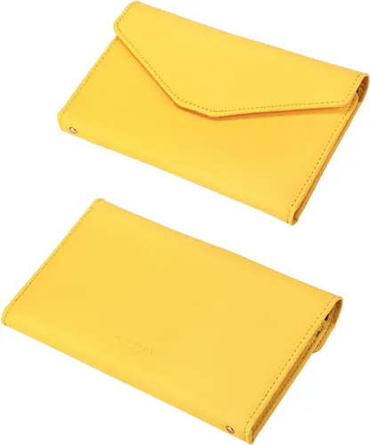 Vista 45 de Zoppen - Billetera de viaje con bloqueo RFID multiusos (Ver.4) Portatarjetas de pasaporte y vacunas, organizador de documentos de tres pliegues
