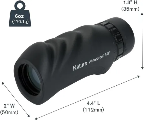 Vista 8 de Celestron – Monocular Nature 10x25 – Ideal para senderismo y observación de vida silvestre – Ópticas multicapa – Lente objetiva de 25mm – Prisma