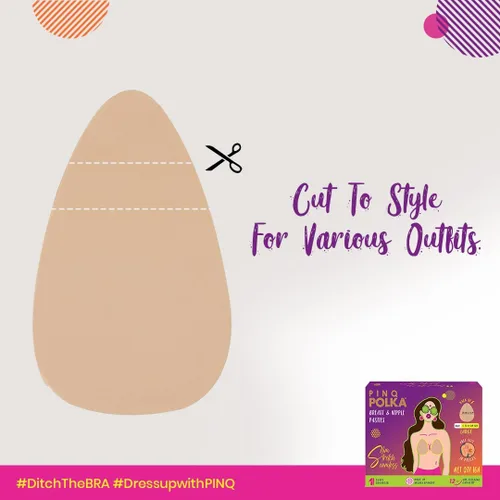 Vista 7 de PINQ POLKA Breast Lift Tape Pasties – 3 Pairs Adhesive Invisible Boob Tape for Saggy Breasts & 10 Seamless Nipple Covers