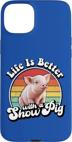 Vista 9 de Mens Womens Retro Vintage Life is Better Cute Show Pig Lover Case for iPhone 17