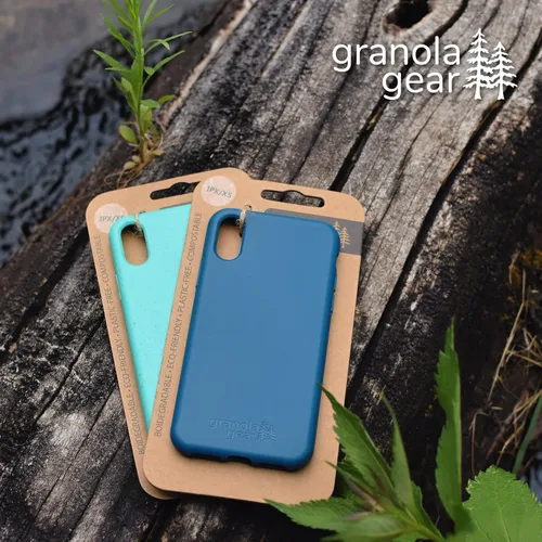 Vista 5 de Eco by GranolaGear - Funda ecológica para iPhone X o XS - Biodegradable, compostable, sin plástico, hecha de plantas - Alpine Snow