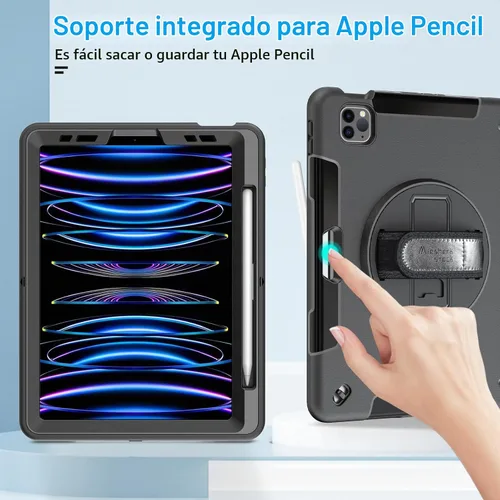 Vista 8 de Funda para iPad Pro de 11 Pulgadas 2022/2021/2020/2018: Funda para iPad de 11 Pulgadas 4ª/3ª/2ª/1ª Generación con Protector de Pantalla - Soporte