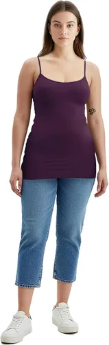 Vista 188 de Emmalise Camisola larga casual básica para mujer, con tirantes ajustables, top en capas