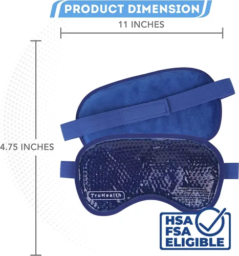 Vista 2 de Máscaras de gel para ojos calientes y fríos, paquete de hielo reutilizable aprobado por la FSA HSA que proporciona alivio del dolor de hielo y calor