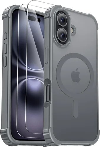 Vista 49 de Funda para iPhone Air [compatible con MagSafe] [2 protectores de pantalla] [prueba de caídas de grado militar] Funda magnética resistente