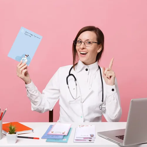 Vista 7 de Fuutreo 10 unidades divertidas de notas adhesivas para enfermeras, regalos de agradecimiento para enfermeras, bloc de notas con temática médica