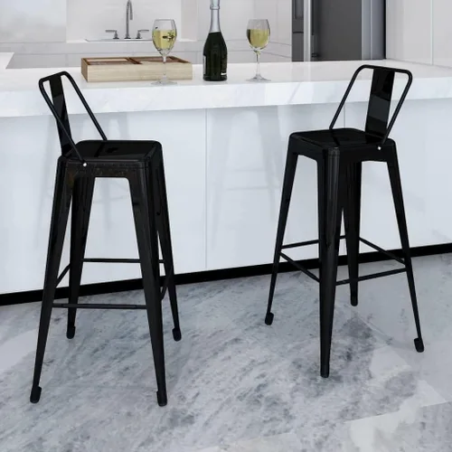 Vista 5 de sillas de bar, taburetes de bar, taburetes de bar Juego de 3, mesa de bar, sillas para barra de cocina, taburetes de bar 4 piezas Taburete de barra