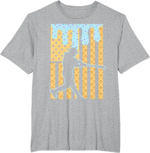 Vista 80 de Camiseta de béisbol Drip Boys Dripping Ice Cream Baseball American Flag, Negro -, Pequeña