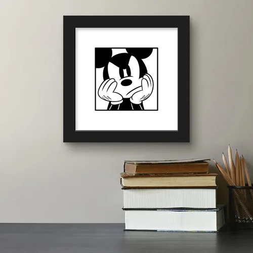Vista 5 de Trends International Gallery Pops Disney Mickey Mouse - Mickey Expressions - Póster de pared gruñón, 12 x 12 pulgadas, versión enmarcada en negro