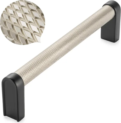 Vista 36 de Koofizo - Paquete de 10 tiradores de gabinete estriados para armario, manija negra para muebles (1.1 pulgadas/28 mm), herrajes sólidos K22
