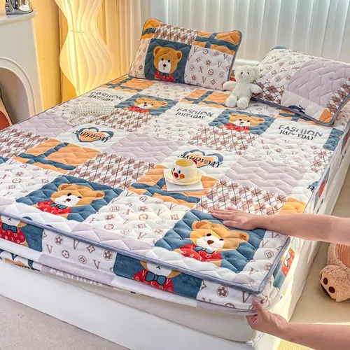 Vista 34 de Juego de sábanas bajeras extra largas tamaño King de 3 piezas con 2 fundas de almohada, forro polar de leche, suave para arrugas y antidecoloración