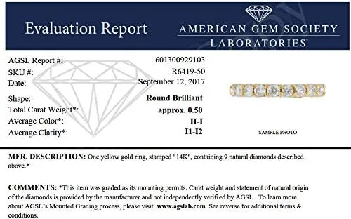 Vista 4 de Vir Jewels 12 cttw Certified I1-I2 Diamond Wedding Band 14K Yellow Gold 9 Stones