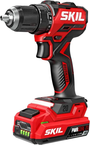 Vista 2 de SKIL PWR CORE 20 Kit de taladro compacto sin escobillas de 20 V de 1/2 pulgada, incluye batería USB-C de 2.0 Ah y cargador USB-C PD de 45 W