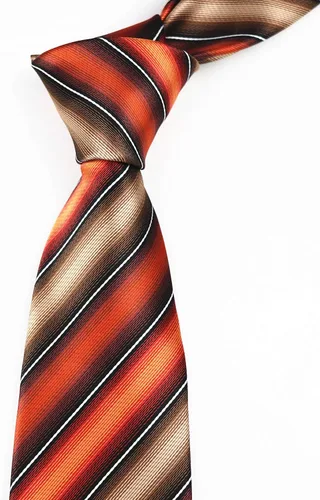 Vista 129 de Secdtie Corbata clásica de seda tejida jacquard a rayas para hombre
