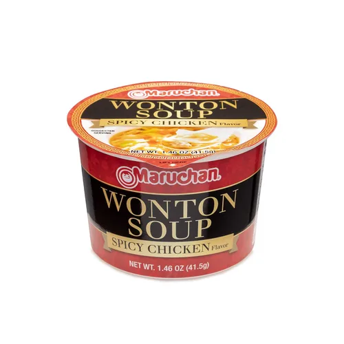 Vista 2 de Maruchan Wonton - Tazón para microondas con sabor a pollo picante y picante, paquete de 8