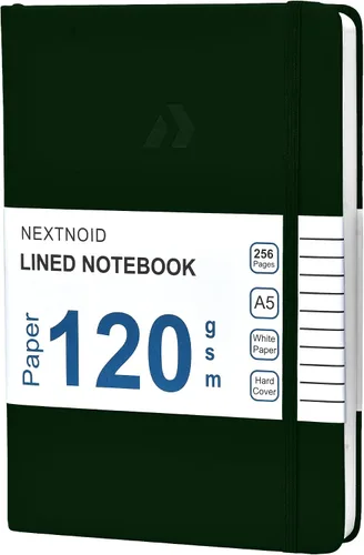 Vista 20 de Nextnoid Cuaderno rayado para hombres - Papel grueso de 120 g/m² - 160 páginas - Cuaderno de tapa dura A5 para el trabajo - Ideal para escribir