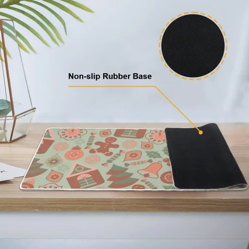 Vista 3 de Retro Gingerbread Man Mouse Pad Large Gaming Desk Mat with Non- Slip Rubber Base Smooth Face Mouse Gaming Pad Long Pads for Desk Work Office Decor