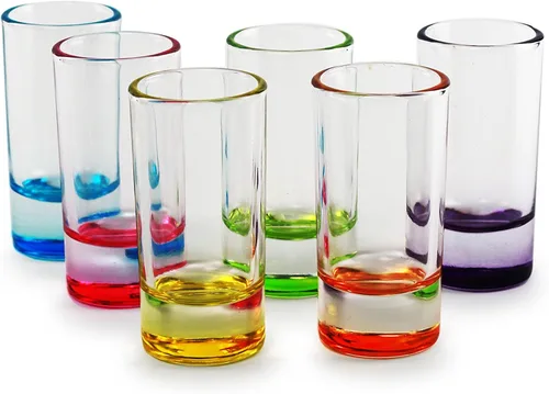 Vista 4 de Circleware Paradise Shot - Juego de 6 vasos de vidrio de edición limitada para whisky, vodka, brandy, bourbon y todo tipo de bebidas, 1.2 onzas