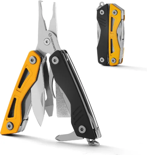 Vista 10 de VIRENKNIFE - Alicates multiherramienta 13 en 1, de acero inoxidable, multiherramienta EDC con cuchillo de bolsillo, destornillador, abrebotellas