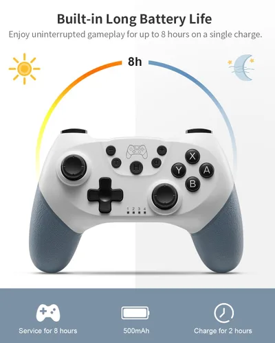 Vista 7 de Hall Effect Switch Controller, Wireless Switch Pro Controller for SwitchLiteOLED, Switch Remote Gamepad with Hall Effect Joystick, Adjustable