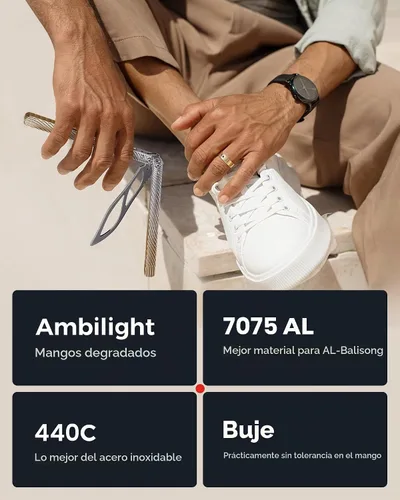 Vista 5 de Nabalis Cuchillo de mariposa ala Balisong Trainer, mango 7075AL, sistema de bujes, canal de diseño de mango, sin afilar, violeta Borgoña