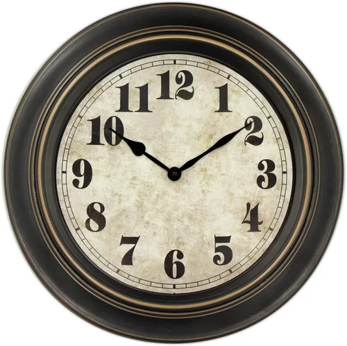 Vista 13 de 45 Min - Reloj de pared para interiores y exteriores, 12 pulgadas, estilo retro, 03 12 plata