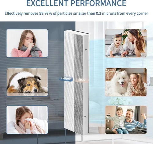 Vista 3 de Zouwhaso 2+6 Aera Max 100 filtro HEPA de repuesto compatible con Fellowes AeraMax 90 100 DX5 DB5 Puri-fier de aire True HEPA filtro de aire, parte #