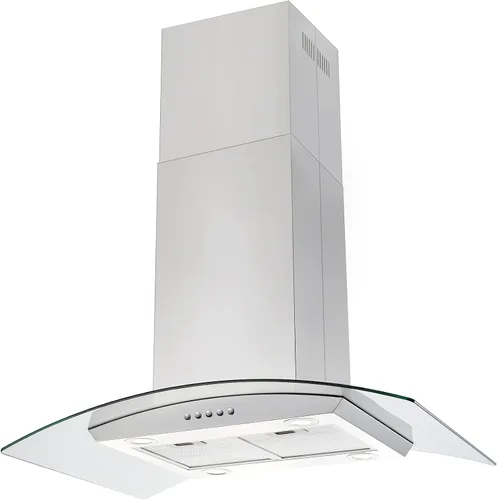 Vista 9 de JOEAONZ Campana extractora isleña negra de 30 pulgadas, 700 CFM, campana de ventilación de cocina de acero inoxidable con conductos/sin conductos