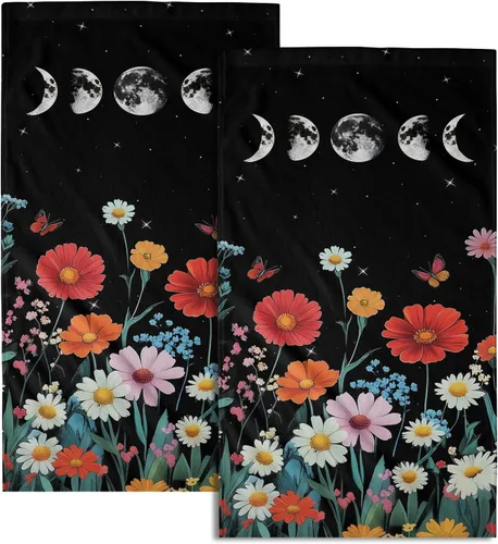 Vista 53 de Giwawa Juego de 2 toallas de mano vintage con diseño de oso y ciervo, diseño de alce y árbol, toalla de cara súper suave para baño, cocina, hombre