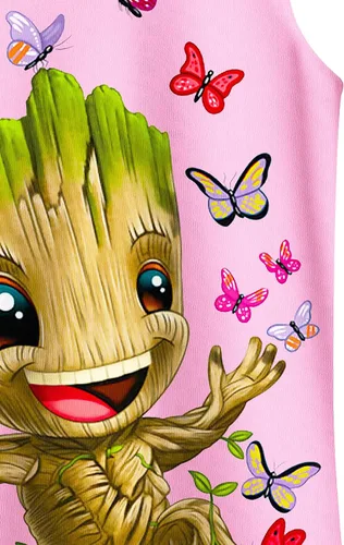 Vista 5 de Girls Princess Groot Costume Dress Boys Cartoon Movie Shirts and Pants Sets Two Piece Swimsuits for kids 2-12 Years