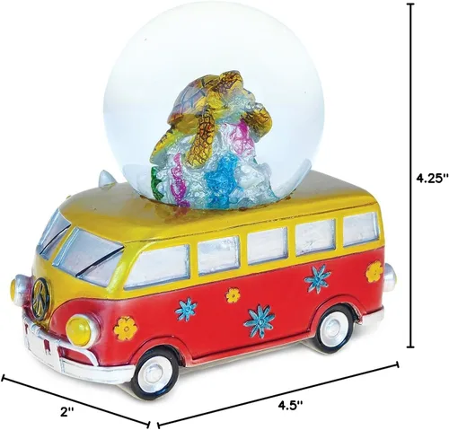 Vista 6 de COTA Global Van con globo de nieve de tortuga marina - Figura de globo de agua con purpurina brillante, adorno coleccionable para decoración
