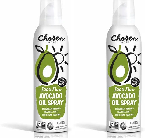Vista 10 de Chosen Foods Pulverizador de aceite de aguacate 100 % puro de 4.7 oz. (1 paquete), sin OMG, punto de humo de 500 °F, sin propelente, solo presión