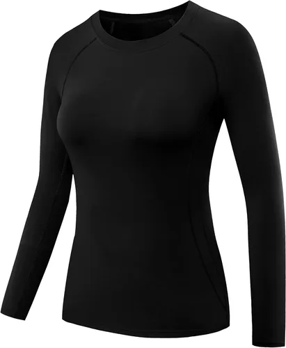 Vista 29 de CADMUS Paquete de 1 o 3 camisetas de entrenamiento de manga larga para mujer, camiseta de compresión de ajuste seco para correr