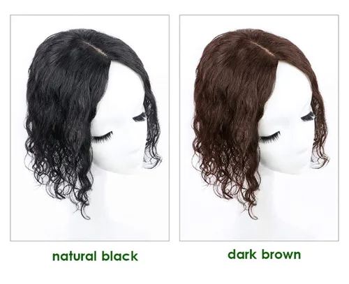 Vista 6 de Peluca de cabello humano rizado para mujer, con cabello fino en la parte superior, base de seda de 5 x 5.5 pulgadas, parte derecha de 8 pulgadas