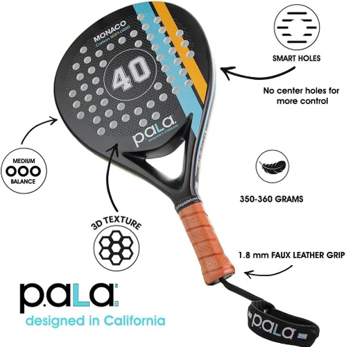 Vista 2 de Pala de pádel Mónaco Carbon Soft - Mint PALA, pala Lite con fibra de carbono, ideal para principiantes