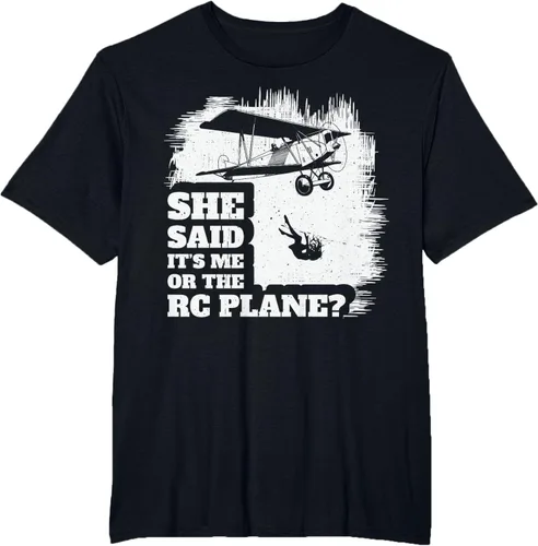 Vista 22 de Camiseta de avión controlado por radio control piloto modelo RC Aviones RC, Negro