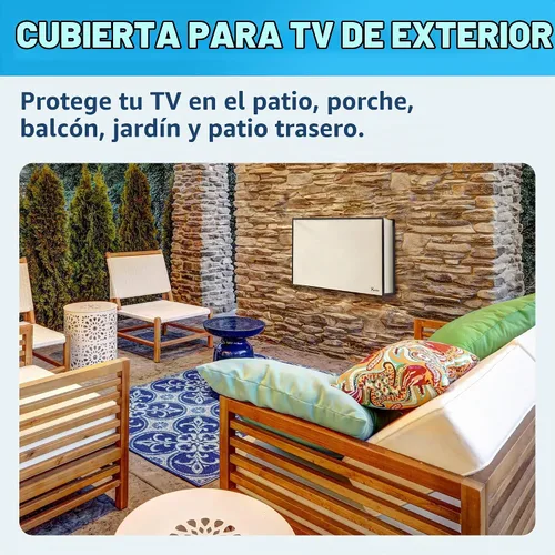 Vista 2 de Garnetics Funda de TV para exteriores de 24 pulgadas, impermeable, resistente a la intemperie con protectores de pantalla de escudo inteligente