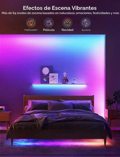 Vista 7 de Govee RGBIC - Tira de luz LED Alexa de 16.4 pies, luces LED inteligentes WiFi que funcionan con Alexa y Google Assistant, bricolaje segmentado