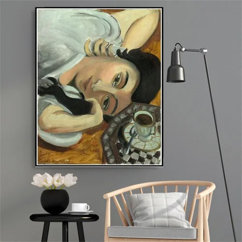 Vista 3 de Pintura de lorette con turbante y chaleco amarillo por Henri Matisse DIY Kit de pintura de diamantes para adultos, kit de pintura de diamante