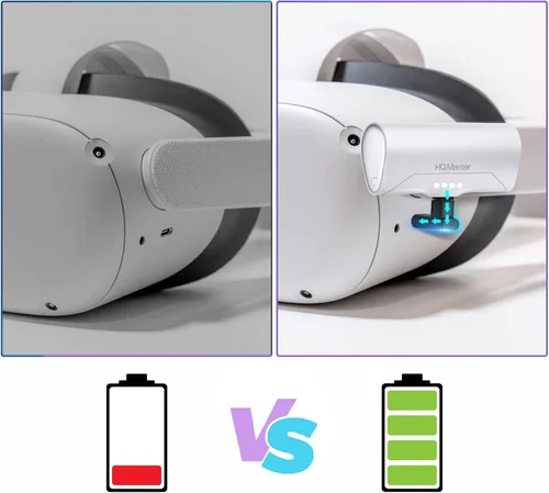 Vista 5 de Paquete de batería para Oculus Quest 2 batería recargable de 4800 mAh compatible con OculusMeta Quest 2 y auriculares Quest extra 2 horas