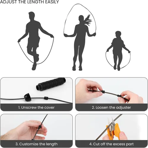 Vista 3 de Limm Adjustable Jump Rope for Workout - All-Purpose Exercise Jump Rope Kids & Adults Love with Tangle-Free, Comfortable Foam Handles - Best