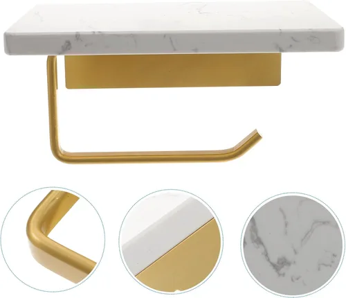 Vista 5 de Angoily Soporte para toallas de papel, estante de almacenamiento de baño, estante de baño pequeño, almacenamiento de toallas para baño pequeño
